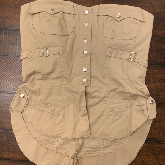 Arden B Tops - Arden B military inspired tan crop top medium sexy